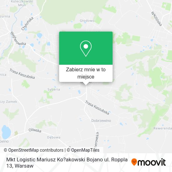 Mapa Mkt Logistic Mariusz Ko?akowski Bojano ul. Roppla 13