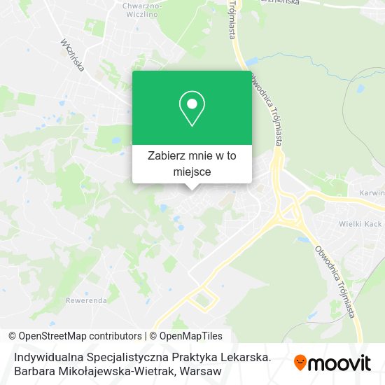 Mapa Indywidualna Specjalistyczna Praktyka Lekarska. Barbara Mikołajewska-Wietrak