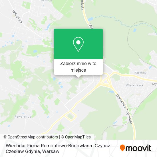 Mapa Wiechdar Firma Remontowo-Budowlana. Czynsz Czesław Gdynia