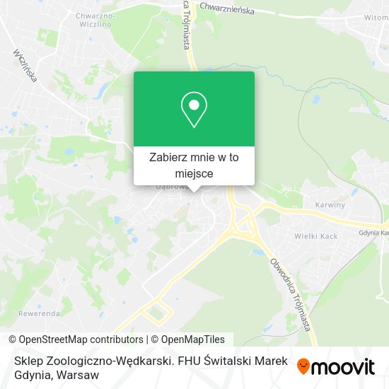 Mapa Sklep Zoologiczno-Wędkarski. FHU Świtalski Marek Gdynia