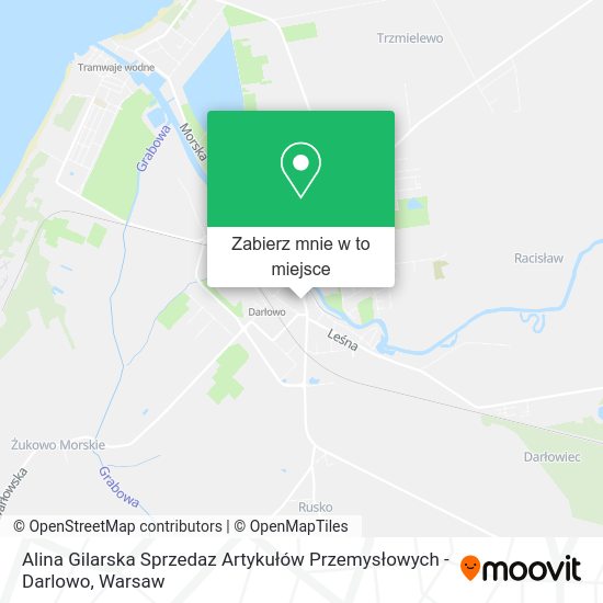 Mapa Alina Gilarska Sprzedaz Artykułów Przemysłowych - Darlowo