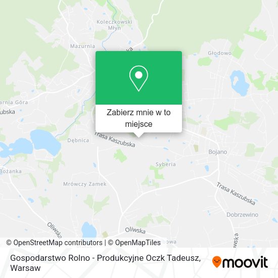 Mapa Gospodarstwo Rolno - Produkcyjne Oczk Tadeusz