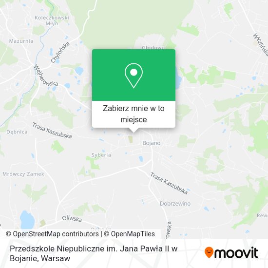 Mapa Przedszkole Niepubliczne im. Jana Pawła II w Bojanie