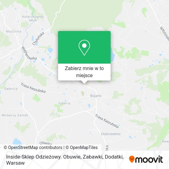 Mapa Inside-Sklep Odzieżowy. Obuwie, Zabawki, Dodatki