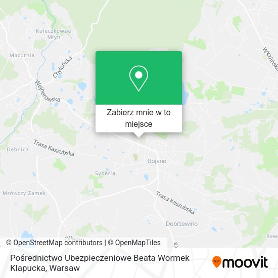 Mapa Pośrednictwo Ubezpieczeniowe Beata Wormek Klapucka