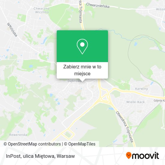 Mapa InPost, ulica Miętowa