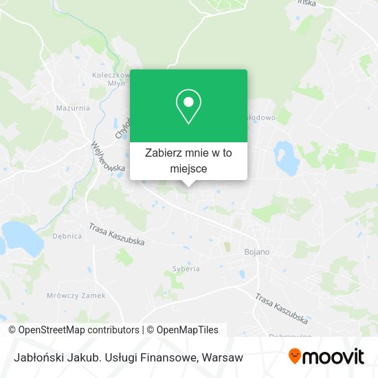 Mapa Jabłoński Jakub. Usługi Finansowe