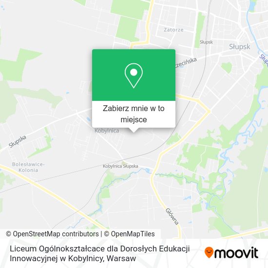 Mapa Liceum Ogólnokształcace dla Dorosłych Edukacji Innowacyjnej w Kobylnicy