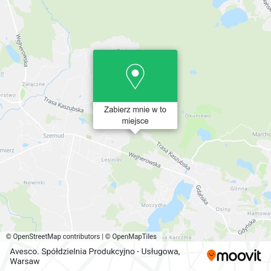 Mapa Avesco. Spółdzielnia Produkcyjno - Usługowa