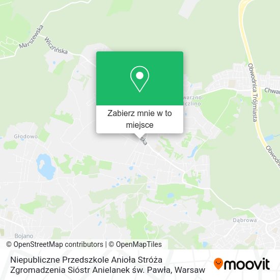 Mapa Niepubliczne Przedszkole Anioła Stróża Zgromadzenia Sióstr Anielanek św. Pawła