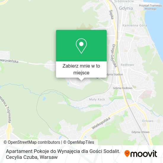 Mapa Apartament Pokoje do Wynajęcia dla Gości Sodalit. Cecylia Czuba