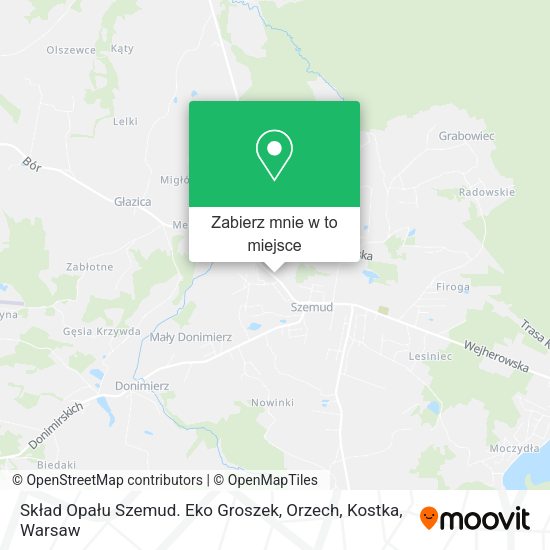 Mapa Skład Opału Szemud. Eko Groszek, Orzech, Kostka