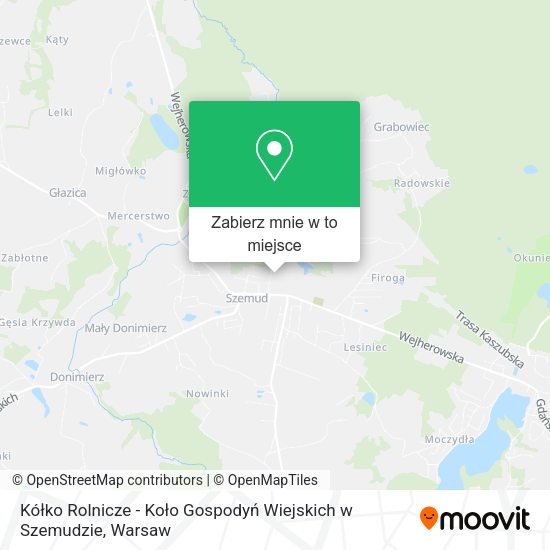 Mapa Kółko Rolnicze - Koło Gospodyń Wiejskich w Szemudzie