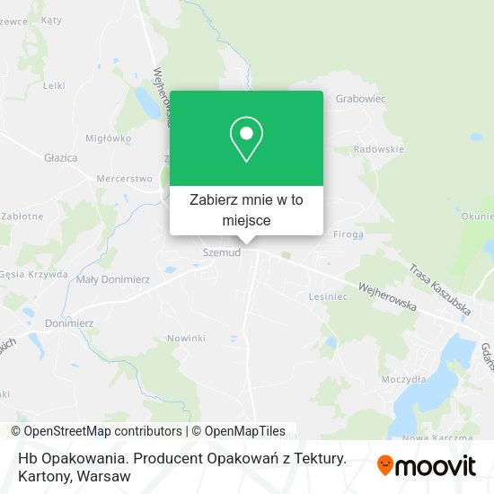 Mapa Hb Opakowania. Producent Opakowań z Tektury. Kartony