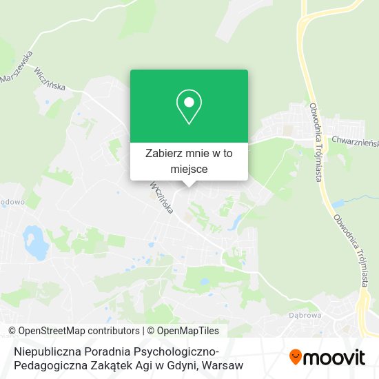 Mapa Niepubliczna Poradnia Psychologiczno-Pedagogiczna Zakątek Agi w Gdyni