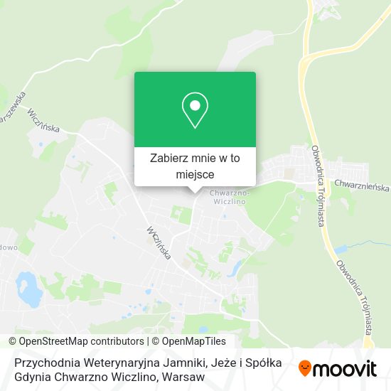 Mapa Przychodnia Weterynaryjna Jamniki, Jeże i Spółka Gdynia Chwarzno Wiczlino