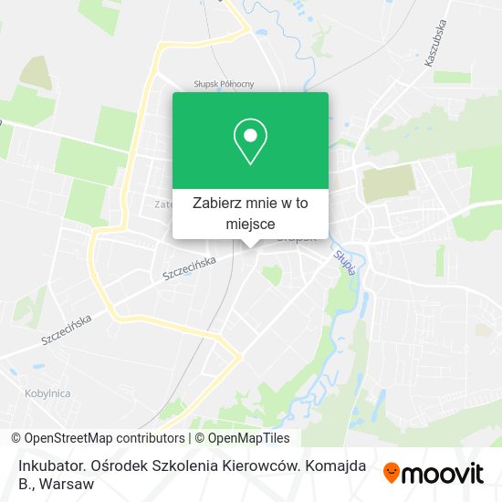 Mapa Inkubator. Ośrodek Szkolenia Kierowców. Komajda B.