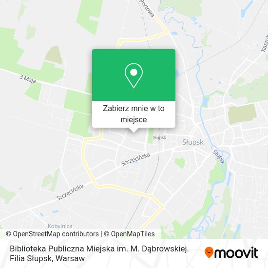 Mapa Biblioteka Publiczna Miejska im. M. Dąbrowskiej. Filia Słupsk