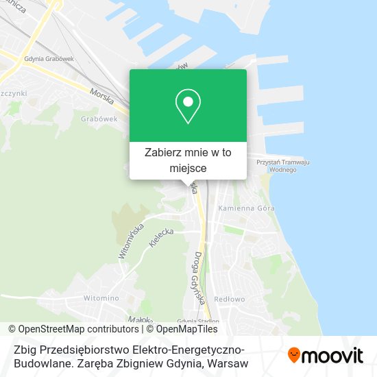 Mapa Zbig Przedsiębiorstwo Elektro-Energetyczno-Budowlane. Zaręba Zbigniew Gdynia