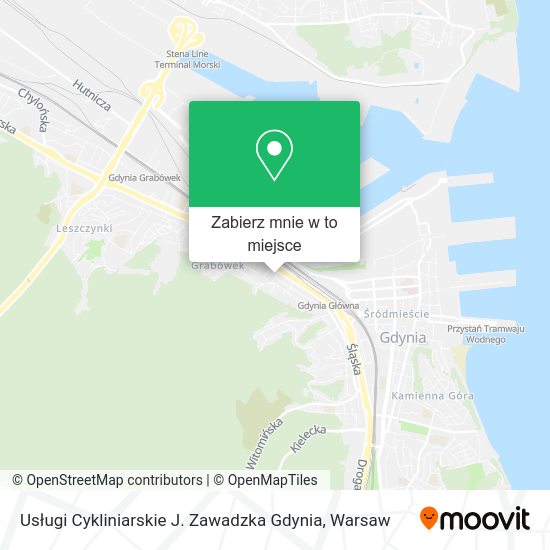 Mapa Usługi Cykliniarskie J. Zawadzka Gdynia