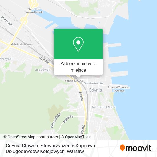 Mapa Gdynia Główna. Stowarzyszenie Kupców i Usługodawców Kolejowych