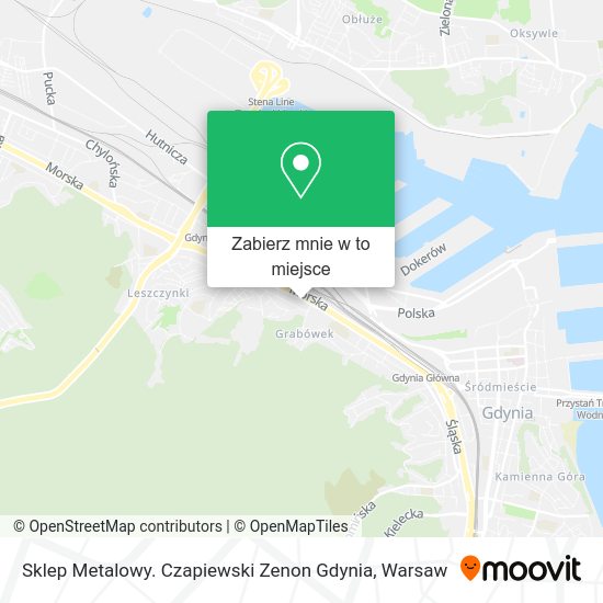 Mapa Sklep Metalowy. Czapiewski Zenon Gdynia