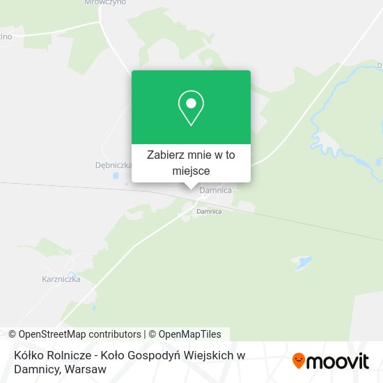 Mapa Kółko Rolnicze - Koło Gospodyń Wiejskich w Damnicy