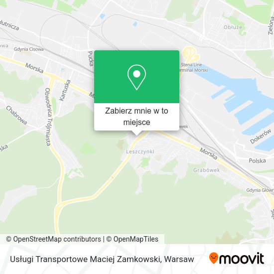 Mapa Usługi Transportowe Maciej Zamkowski