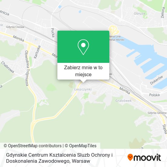 Mapa Gdynskie Centrum Ksztalcenia Sluzb Ochrony i Doskonalenia Zawodowego