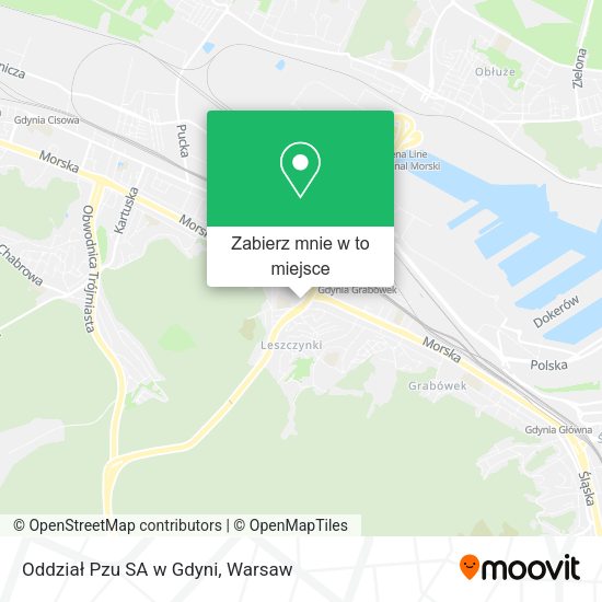 Mapa Oddział Pzu SA w Gdyni