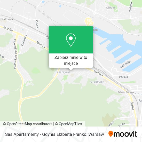 Mapa Sas Apartamenty - Gdynia Elżbieta Franko