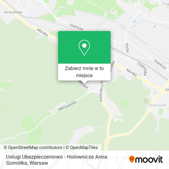 Mapa Usługi Ubezpieczeniowo - Holownicze Anna Gomółka