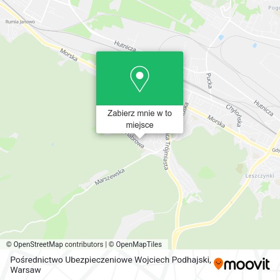 Mapa Pośrednictwo Ubezpieczeniowe Wojciech Podhajski