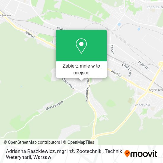 Mapa Adrianna Raszkiewicz, mgr inż. Zootechniki, Technik Weterynarii