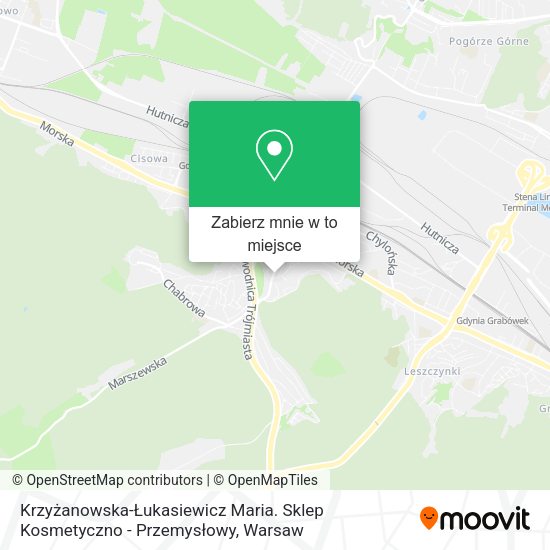 Mapa Krzyżanowska-Łukasiewicz Maria. Sklep Kosmetyczno - Przemysłowy