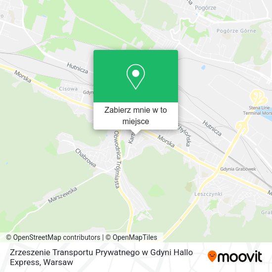 Mapa Zrzeszenie Transportu Prywatnego w Gdyni Hallo Express