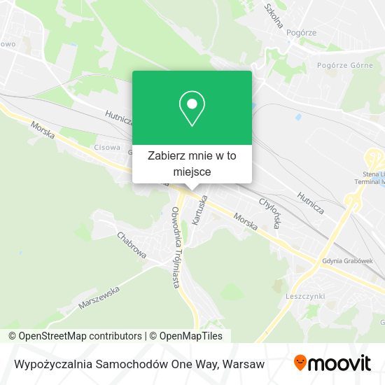 Mapa Wypożyczalnia Samochodów One Way