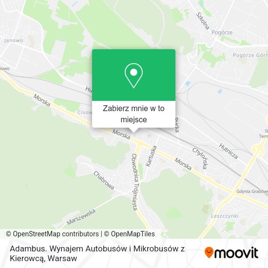 Mapa Adambus. Wynajem Autobusów i Mikrobusów z Kierowcą