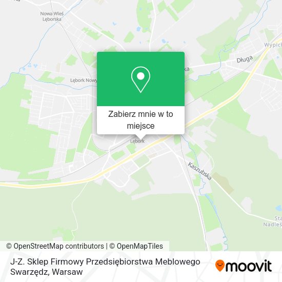 Mapa J-Z. Sklep Firmowy Przedsiębiorstwa Meblowego Swarzędz