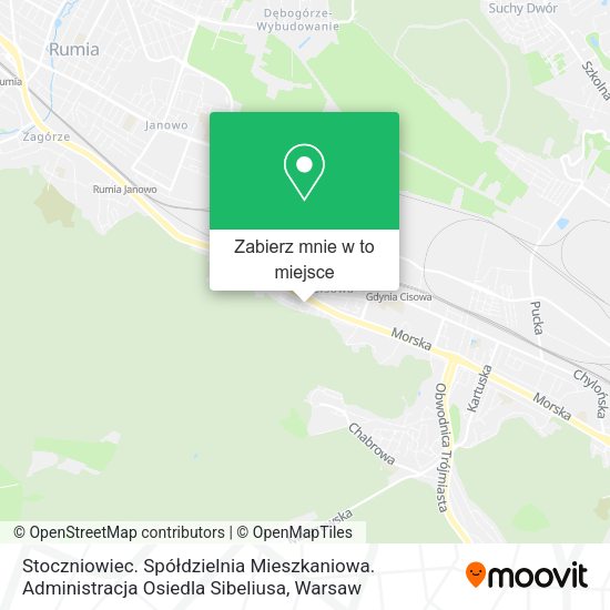 Mapa Stoczniowiec. Spółdzielnia Mieszkaniowa. Administracja Osiedla Sibeliusa