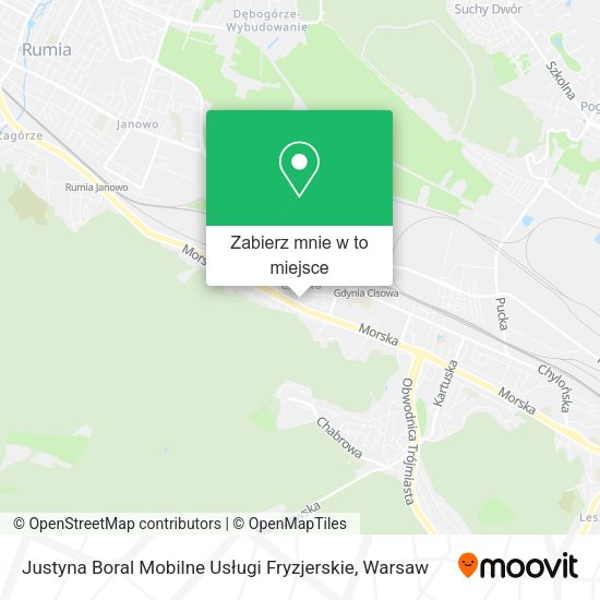 Mapa Justyna Boral Mobilne Usługi Fryzjerskie