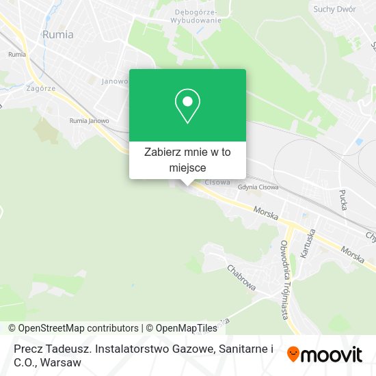 Mapa Precz Tadeusz. Instalatorstwo Gazowe, Sanitarne i C.O.