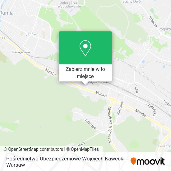 Mapa Pośrednictwo Ubezpieczeniowe Wojciech Kawecki