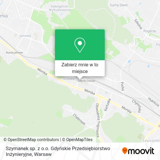 Mapa Szymanek sp. z o.o. Gdyńskie Przedsiębiorstwo Inżynieryjne