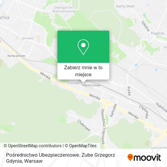 Mapa Pośrednictwo Ubezpieczeniowe. Zube Grzegorz Gdynia