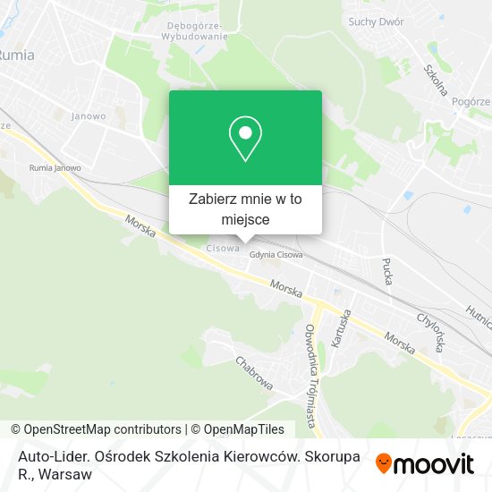 Mapa Auto-Lider. Ośrodek Szkolenia Kierowców. Skorupa R.