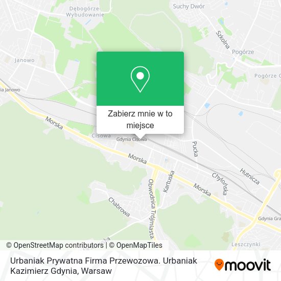 Mapa Urbaniak Prywatna Firma Przewozowa. Urbaniak Kazimierz Gdynia