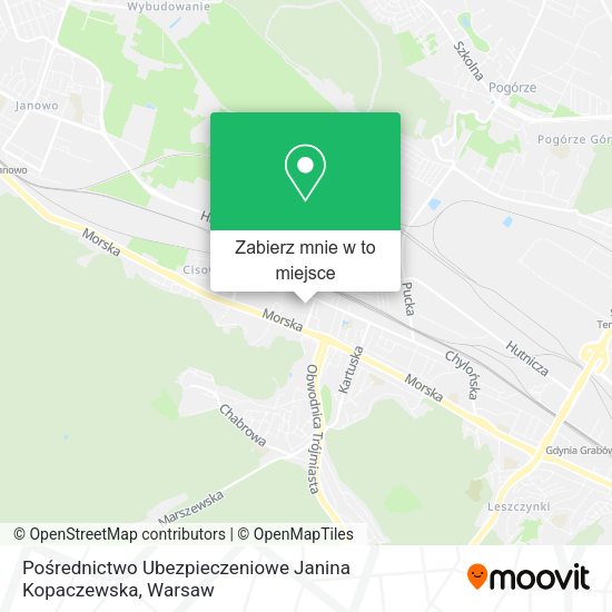 Mapa Pośrednictwo Ubezpieczeniowe Janina Kopaczewska