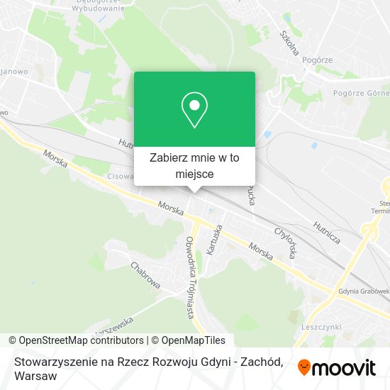 Mapa Stowarzyszenie na Rzecz Rozwoju Gdyni - Zachód