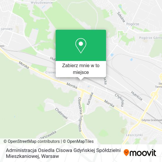 Mapa Administracja Osiedla Cisowa Gdyńskiej Spółdzielni Mieszkaniowej